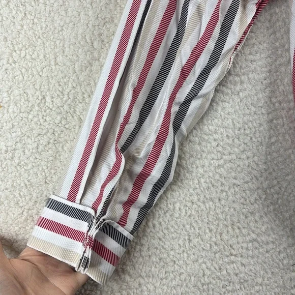 NWT Michael Kors Mens White Striped 100% Cotton Long Sleeve Button Shirt L LARGE - Picture 10 of 14